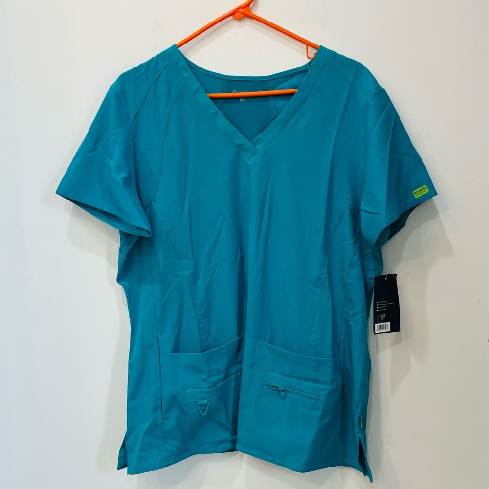 Med Couture Teal V-Neck Scrub Top
